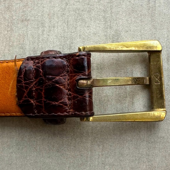 Paul Stuart Genuine Alligator Brown Belt - 36 - Picture 6 of 7